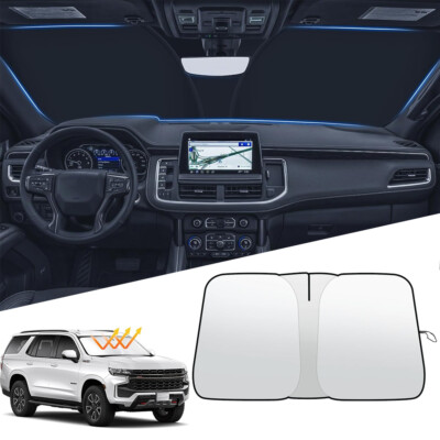 Car Sun Shade Windshield Front Cover Visor Shield UV Block For Chevy Tahoe 21-24