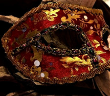 Venetian Mask, Velvet Masquerade Ball Mask, Costume Mask