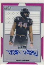 TRAVON WALKER 2019 Leaf Metal All-American Bowl Pink Flag /6 AUTO JAGUARS