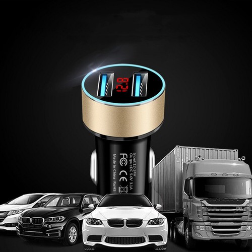 2 USB Car Phone Charger Lighter Socket Adapter Plug LED Digital Voltmeter 3.1A - Photo 6 sur 17