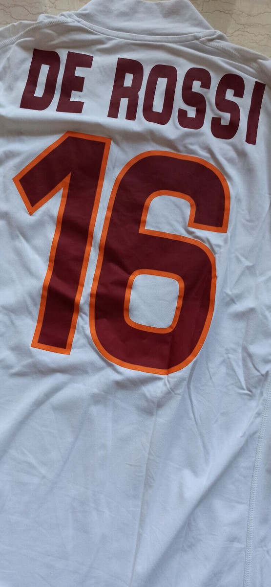 Maillot Porté Match AS Roma 2008-2009 - De Rossi Numéro 16, Troisième Maillot Kappa - Taille L, Occasion