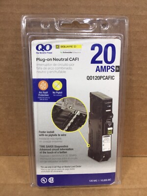 NEW SQUARE D QO120PCAFIC ARC FAUL BREAKER 20A FREE 2 DAY AIR HOUSTON STOCK