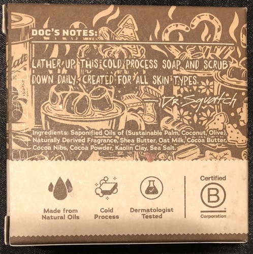 Dr. Squatch Hot Choccy Cocoa Christmas Soap 5oz Chocolate Made In USA - Picture 3 of 4