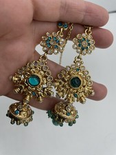 indian Pakistani Jhumka Earrings Jhumki Kundan Bollywood pearl Jewelry Polki