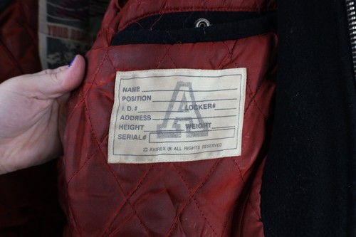 Vintage 90s Avirex Mens 3XL Distressed Spell Out Wool Leather Varsity Jacket - Picture 9 of 22