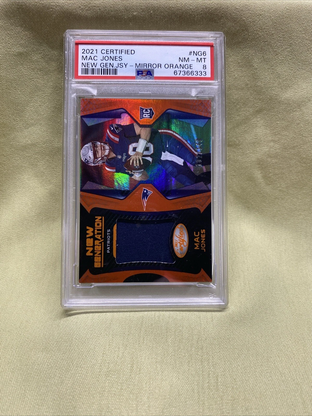 Mac Jones Panini Certified New Generation Jerseys #NG6 Mirror Orange