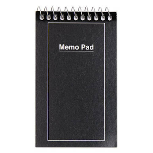 Pad note/libro/memo a spirale 3"" x 5"", confezione da 6, copertina nera, foderata, 50 fogli ciascuno - Foto 3 di 3