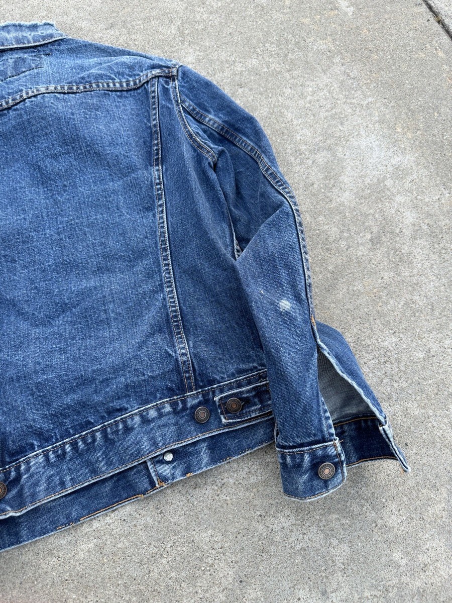 Vintage 60s Levis Big E 70505 0217 Dark Denim Trucker Jacket Size
