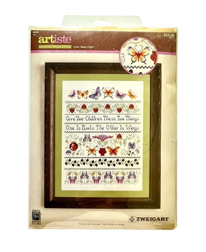 Vintage Zweigart Artiste Counted Cross Stitch Kit Love Takes Flight Children NEW