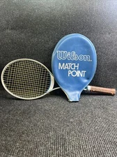 Vintage Wilson Match Point aluminum racquet, 4 3/8, original cover, Made In USA