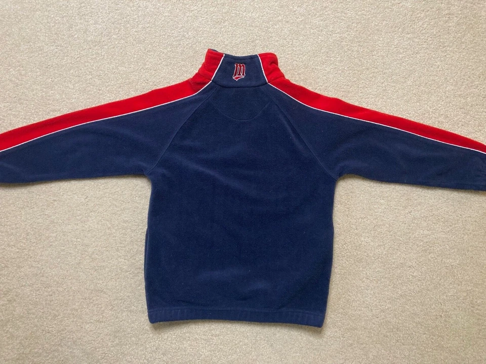 明尼苏达双胞胎 Majestic 聚酯四分之一拉链运动衫 - 青少年 8 码 — 第 2/4 张图片