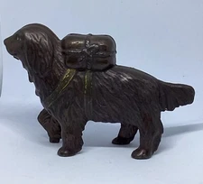 ANTIQUE AC WILLIAMS CAST IRON STILL BANK ST BERNARD OR NEWFOUNDLAND RESCUE DOG