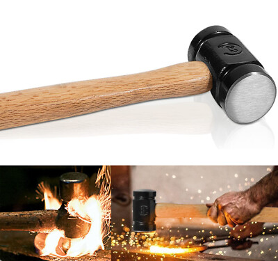 61B 36OZ Steel Blacksmithing Forging Round Hammer For Farriers and Blacksmiths