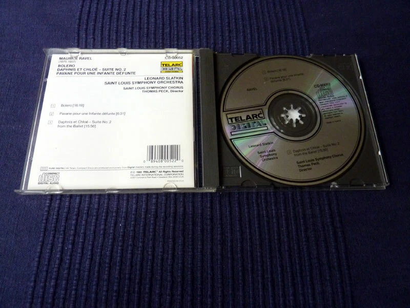 CD SLATKIN Ravel BOLERO Daphnis Et Chloe Pavane Pour Infante Defunte TELARC  - Bild 3 von 4