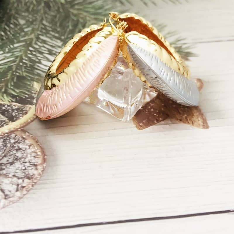 Belle Pink Gold Tone Hollow Casting Round Bamboo Hoop Earrings- 3 Inches, Made In Korea And Ship From USA - Foto 6