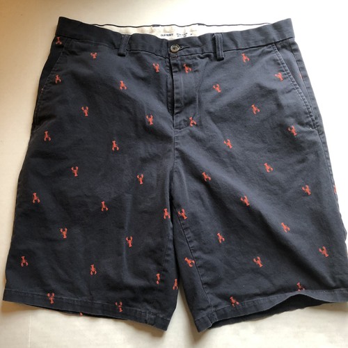 Blue Lobster Print Chino Shorts 