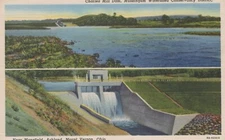 Charles Mill Dam Muskingum Watershed Conservancy District Linen Vintage PostCard