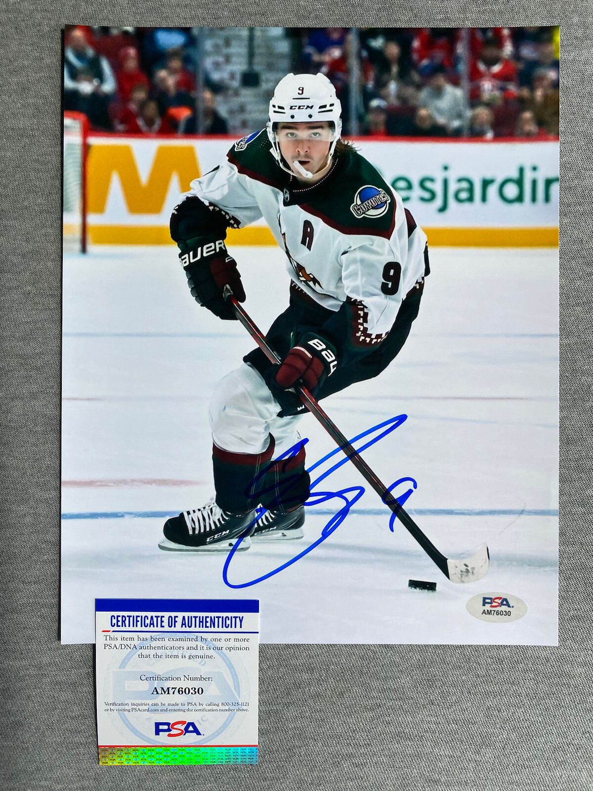 Clayton Keller Autographed Signed Arizona Coyotes - 8x10 ACTION PHOTO PSA AM76030 