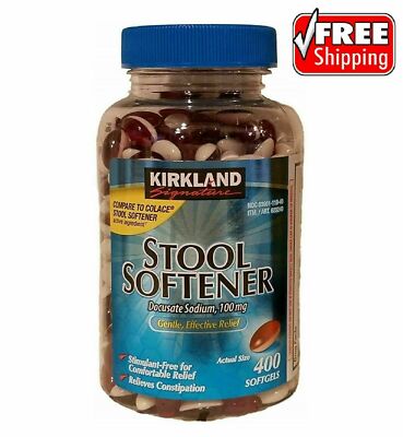 Kirkland Signature Stool Softener Docusate Sodium 100mg Relieves Constipation 