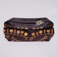 ESTEE LAUDER Gold Brown Cosmetic Make-up Bag-Charm Bracelets Chain Patterned-New