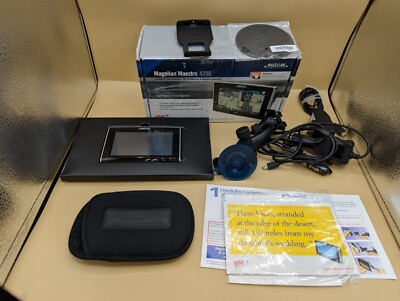 Magellan Maestro 4250 GPS Auto Navigation Bundle w/ Case & Charger EUC TESTED!