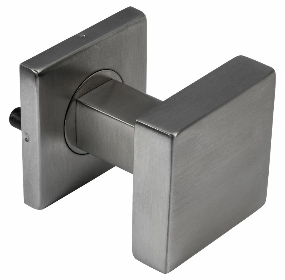 Maniglia Porta Acciaio Inox Knauf per Camera Pulsante Ingresso Argento Quadrato - Immagine 2 di 4