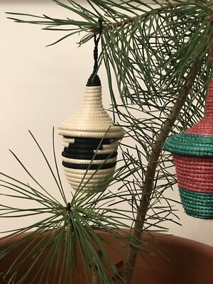 Miniatur Korb Afrikanisches Motiv Weihnachtsbaum
