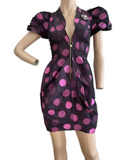 RIVER ISLAND RETRO POLKA DOT TAFFETA MINI PARTY DRESS UK 6 EU 32 US 2 XS NEW