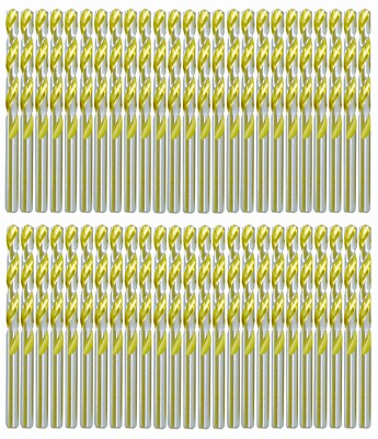 HSS Drill Bit Set 50Pcs 5/32'' Titanium Coated Jobber Length Twist Drill Metal