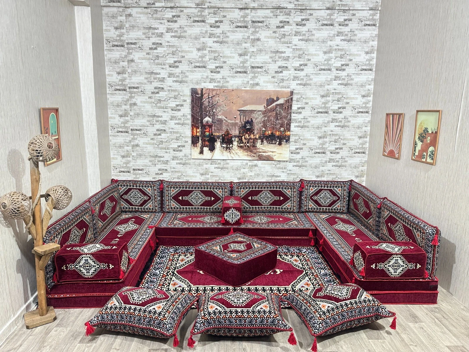 U Shaped Arabic Corner Majlis, Oriental Sofa, Oriental Seating Area