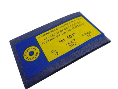 C.S. Osborne Aghi per tappezzeria punta tonda curva calibro extra leggero 2 - 4" 501X - Foto 5 di 6