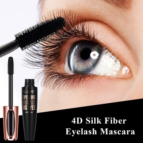 2 Pack Mascara Black Volume and Length, Natural Waterproof Smudge-Proof 4D Si... - Picture 7 of 7
