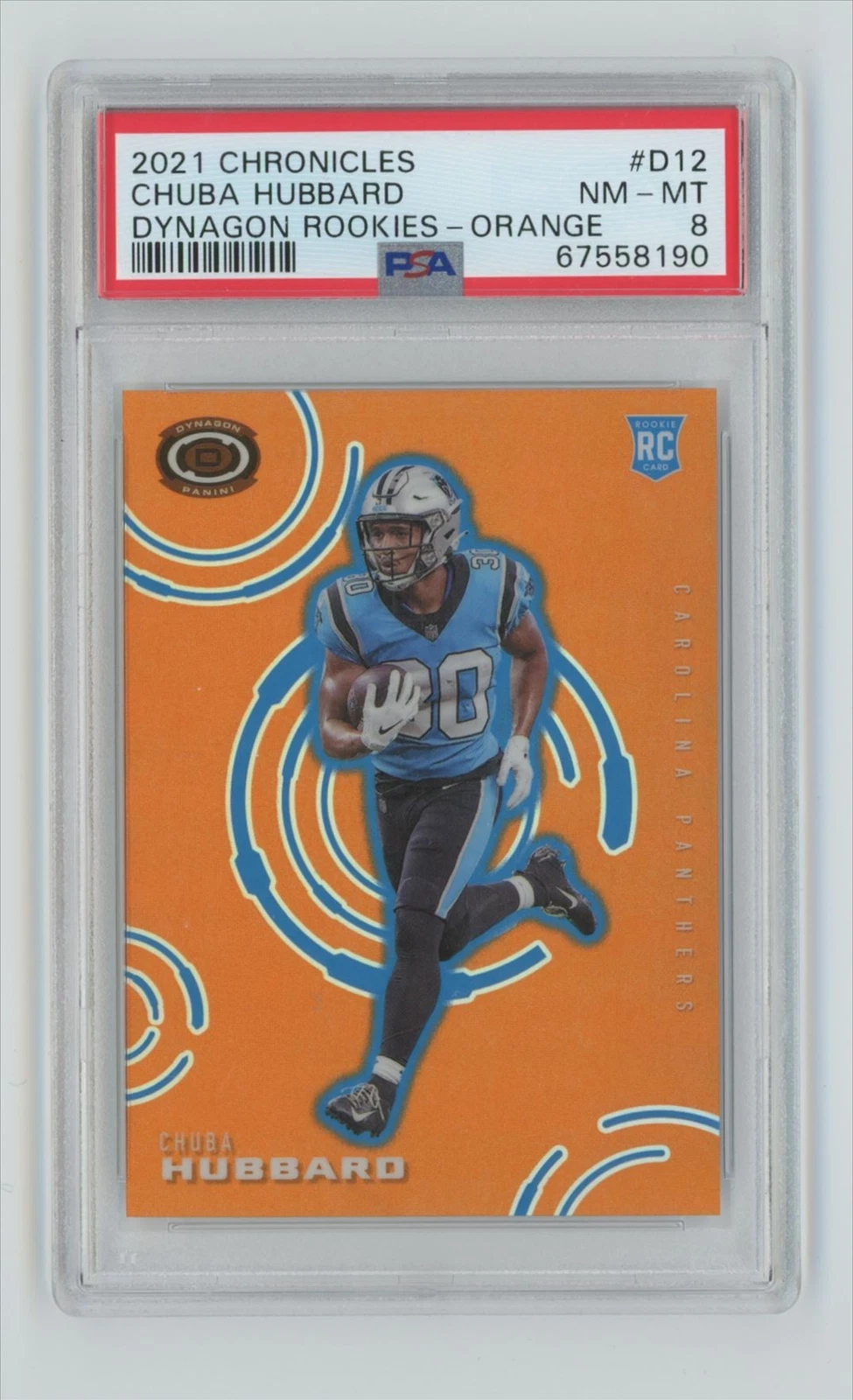 Chuba Hubbard Panini Chronicles Dynagon Rookies #D12 Orange