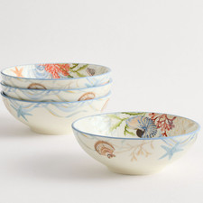 Pottery Barn Enchanted Sea Stoneware Cereal Bowls - Set of 4