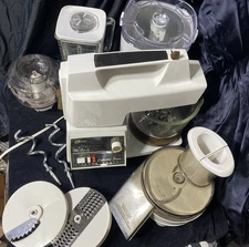 Vintage Oster Regency Kitchen Center Food Prep Appliance, 5 Attachments - Tested