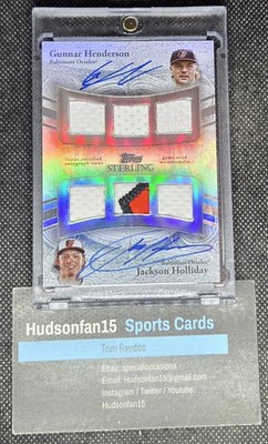 Gunnar Henderson Jackson Holliday 2025 Topps Sterling Dual Auto Jersey Patch 1/1