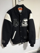 Rare Bape Varsity Jacket Black and White A Bathing Ape
