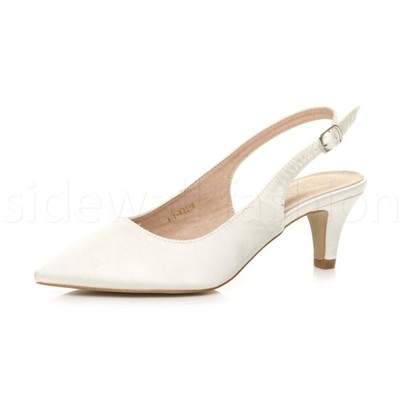 Damenschuhe mittelhoher Absatz Slingback elegant klassisch Vintage-Stil spitz Größe