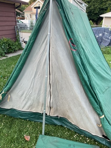 #4 Voyager Voyageur 01415 Vintage Boy Scout tent Canvas Poles FREE SHIPPING - Picture 10 of 12