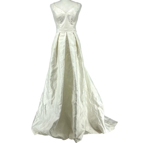 Abito da sposa David's floreale jacquard linea A avorio GALINA WG3891 (taglia 6) - Foto 1 di 11