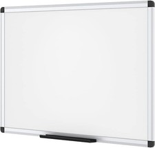 Tablero De Borrado En Seco, Pizarra Blanca 48X32 Inch Marco con acabado plateado