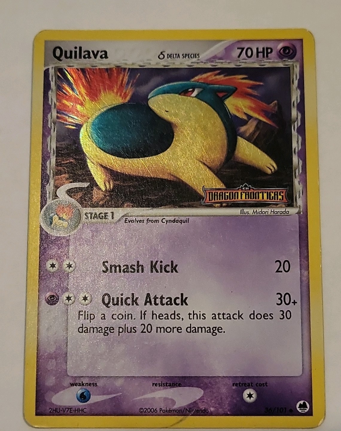 Pokémon Quilava 36/101 Dragon Frontiers Delta Species Reverse Holo Uncommon