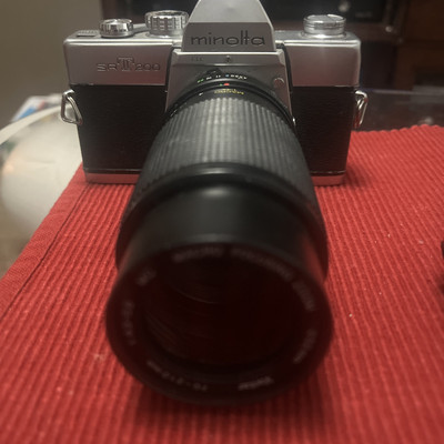 Minolta SRT-200 35mm Fim Camera w/ Vivitar 70-210 Lens & More C29