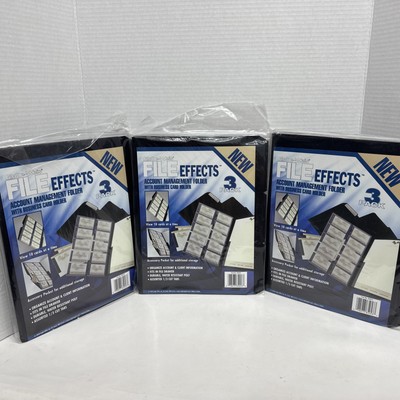 Globe-wise File Effects Acct Mgt Folder W/ Business Card Holder 3 Set Of 3 Pack 