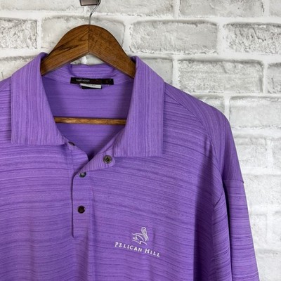 Nike Tiger Woods Collection Pelican Hill Golf Polo Purple Dri-FIT XL 401422-514