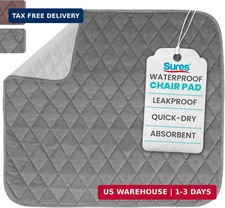 Sures Waterproof Chair Pads for Incontinence 22" x 21" - Washable, Waterproof