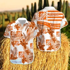 Personalized Name Home Depot Floral 3D Hawaiian Shirt Men Women Gift