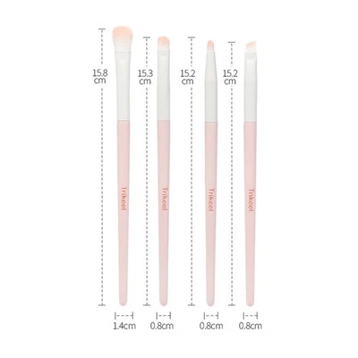 Wood Handle Pink Makeup Brush Set with Aluminum Ferrule Nylon Bristles - Imagen 1 de 4