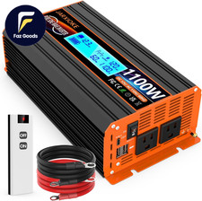 1100 Watt Pure Sine Wave Power Inverter 12V DC to 110V 120V Converter for Family