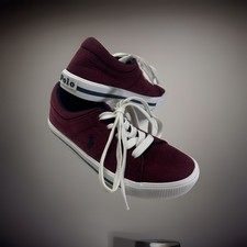Polo Ralph Lauren Youth Canvas Shoes Size 2 Burgandy